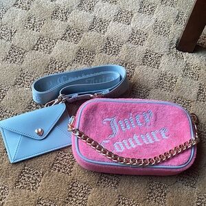 Juicy Couture Pink Bag with Blue Cardholder